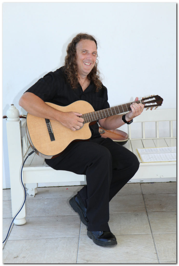 Solo guitar playing background music acoustic